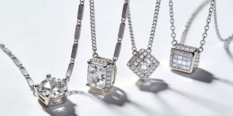 You can pick a lab diamond sterling silver necklace within your budget.