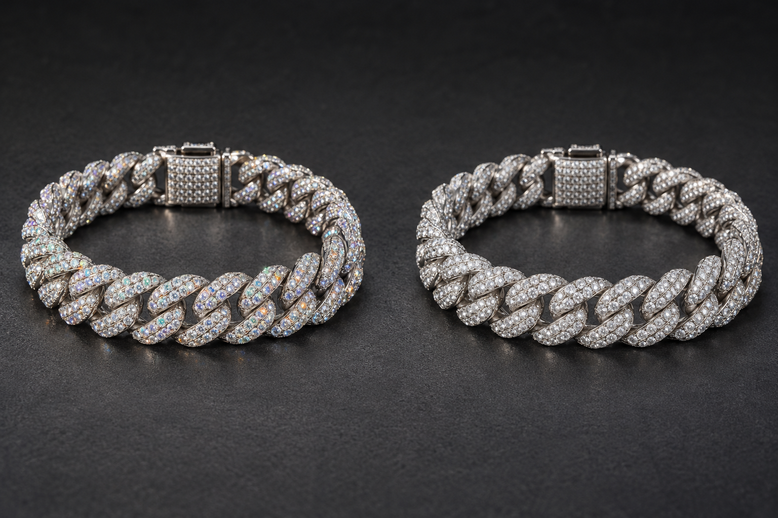 Moissanite vs CZ bracelets