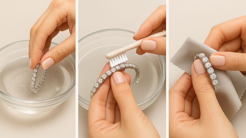 Steps for Cleaning a Tennis Bracelet