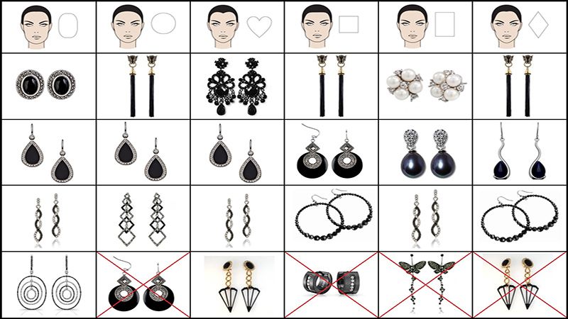 Choose the right earrings based on face shape