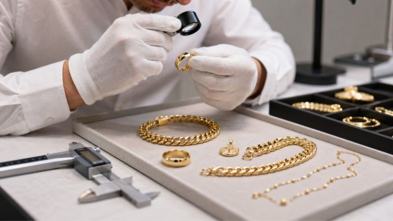 Plating thickness can affect how long gold plated brass jewelry keeps its color.