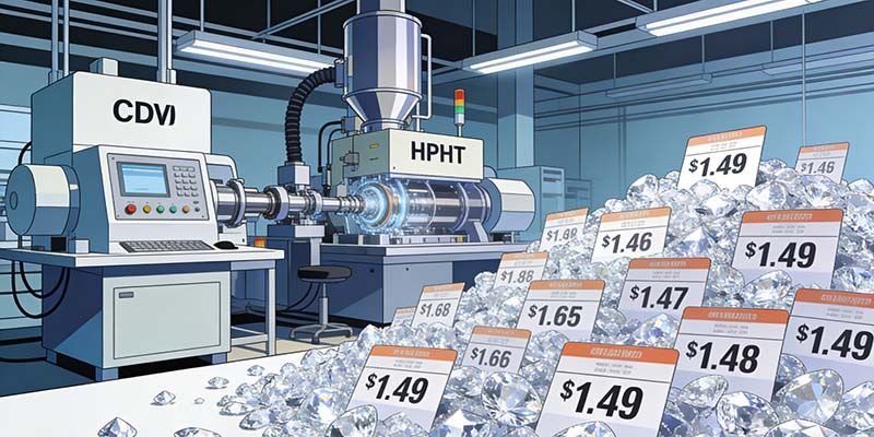 This was the result of successful adoption of CVD and HPHT technologies.