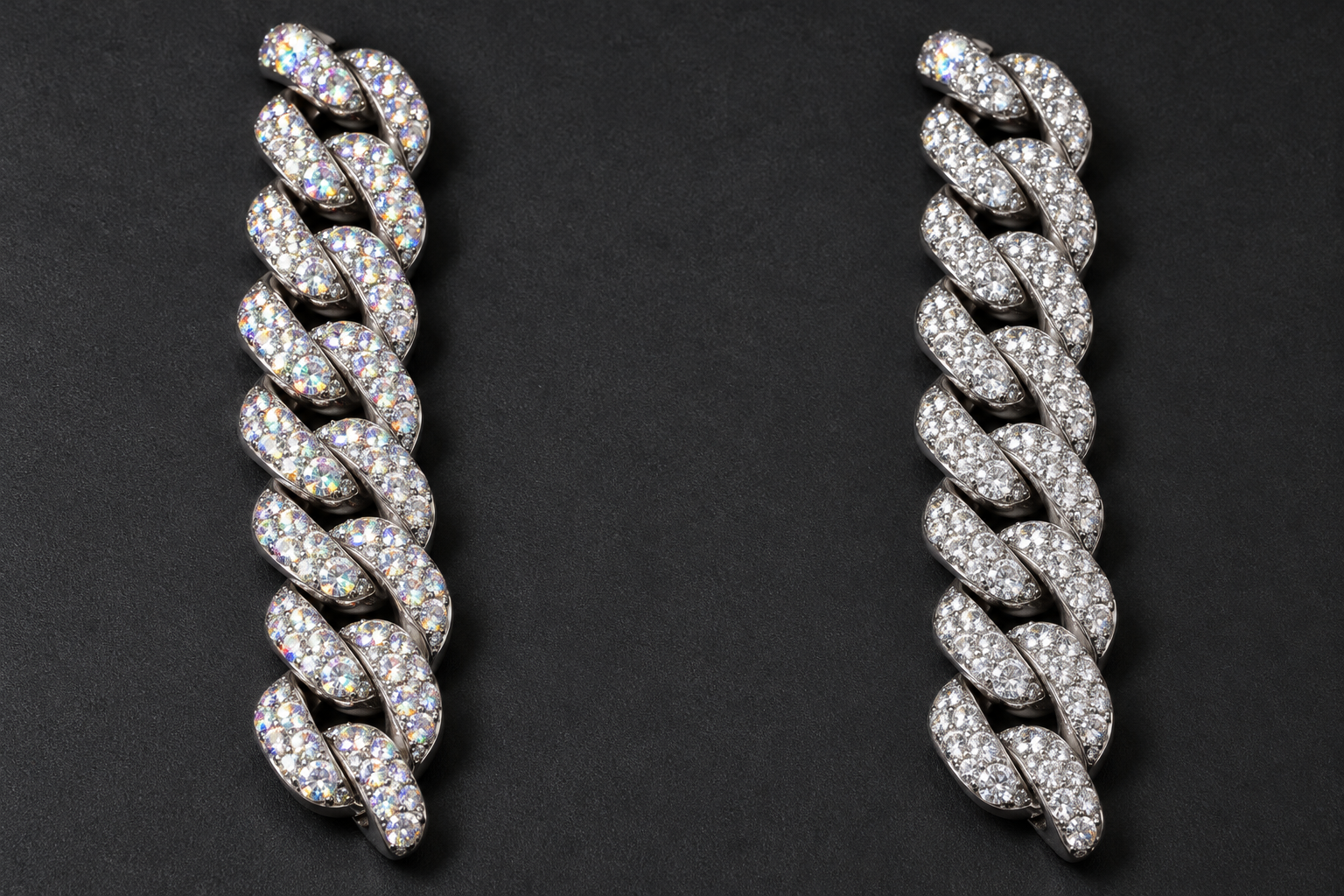 Moissanite vs CZ chain