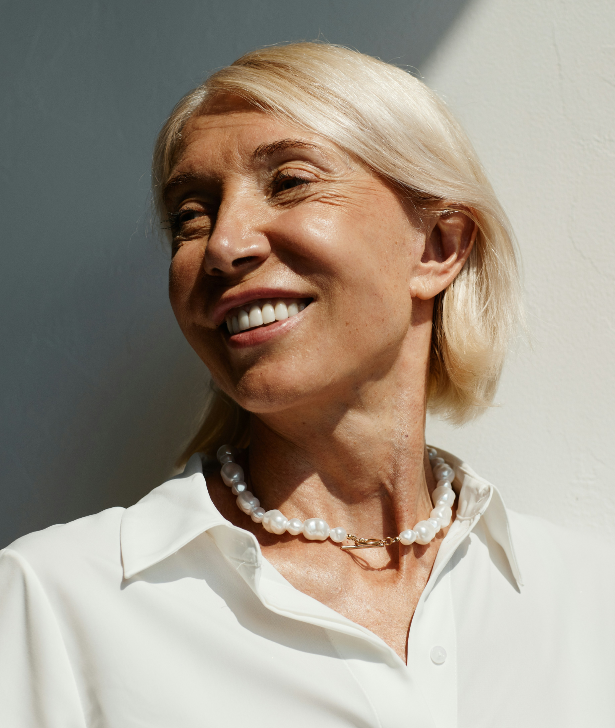 Retired woman smiling