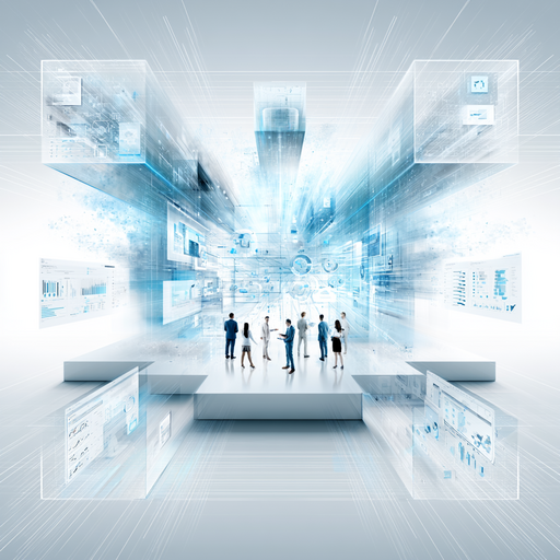 A mid-sized business team surrounded by multiple disconnected AI tools and dashboards, while a clear, streamlined AI workflow appears in front of them. Contrast between chaos and clarity.