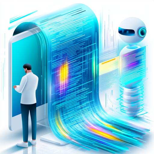 A business owner reviewing a long contract on a screen while an AI assistant highlights key clauses, summarizes sections, and organizes insights in real time.