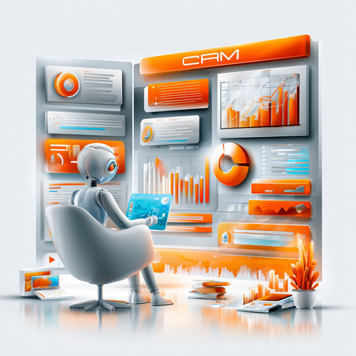 A business dashboard showing an AI-powered CRM automatically sending follow-ups, updating contacts, and tracking leads while the owner focuses on strategy.