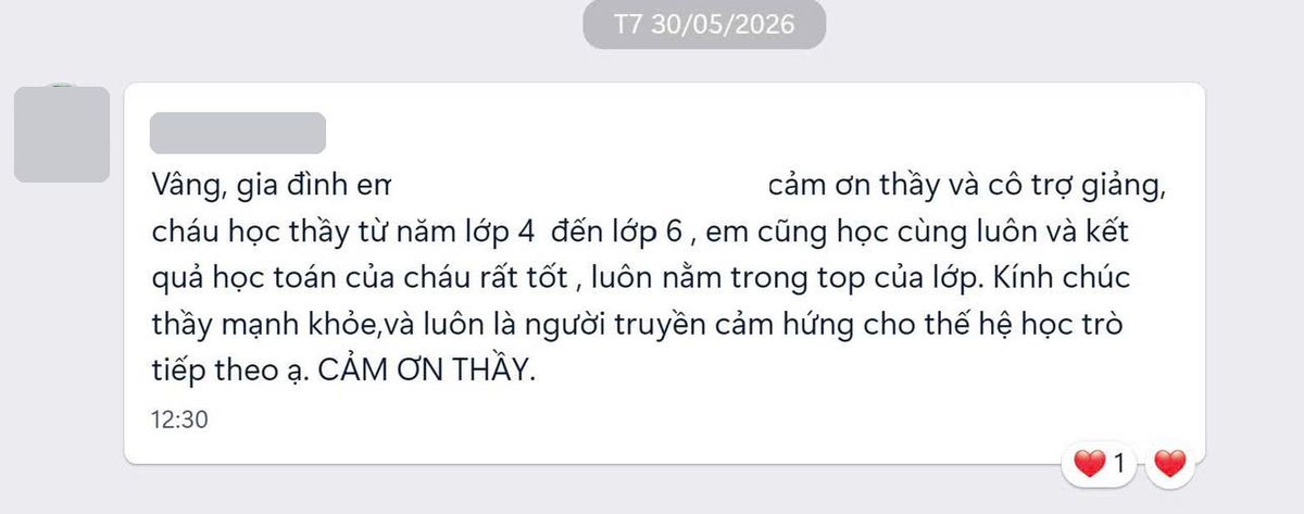 Phản hồi phụ huynh (đã che thông tin)
