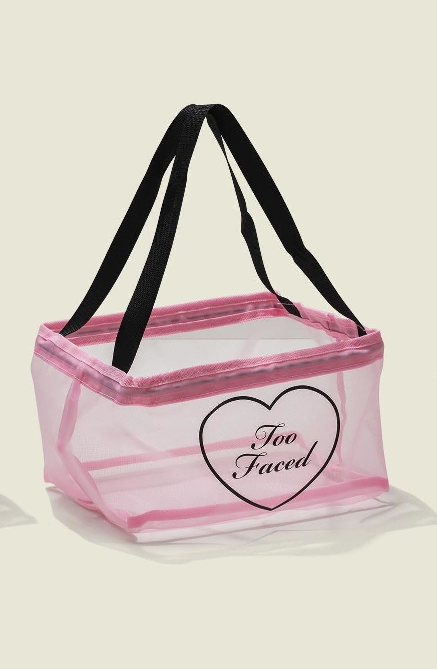 Pink lined tote bag