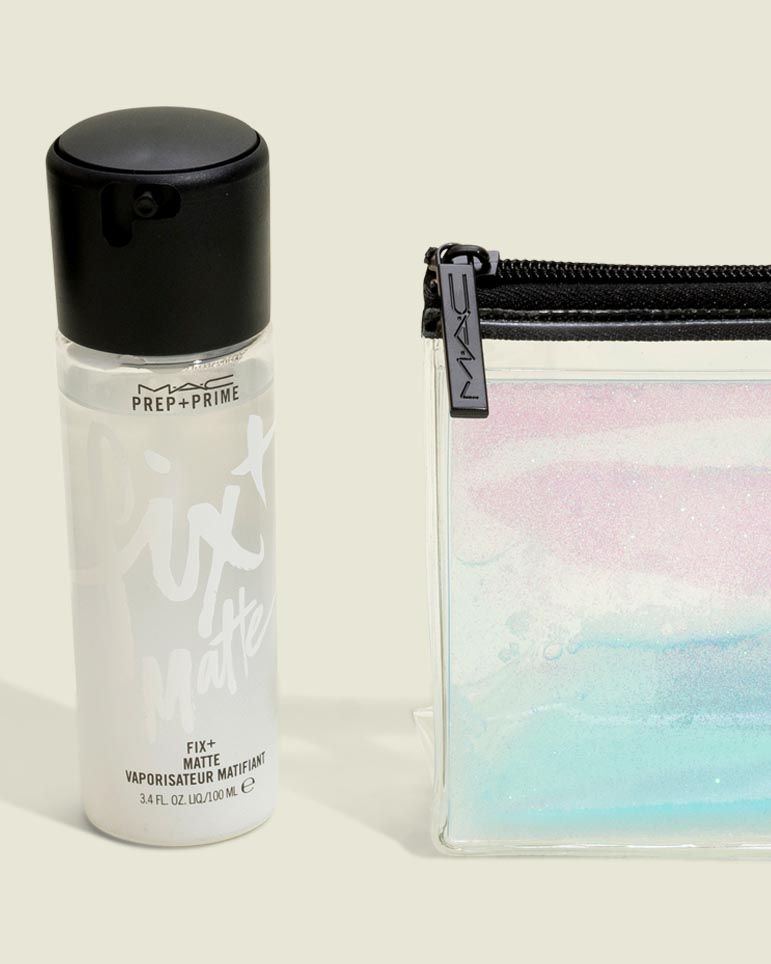 Body spray with standing zip pouch 