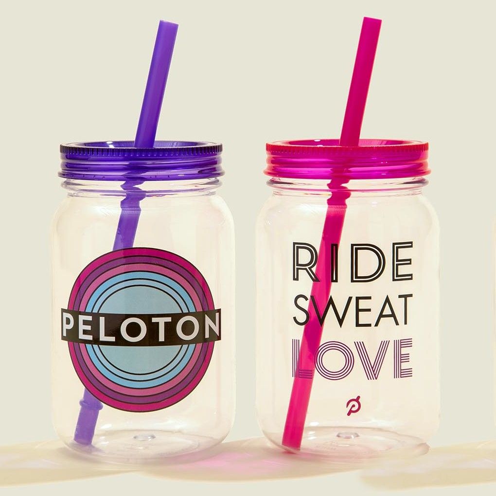 Set of colorful tumblers with straws 