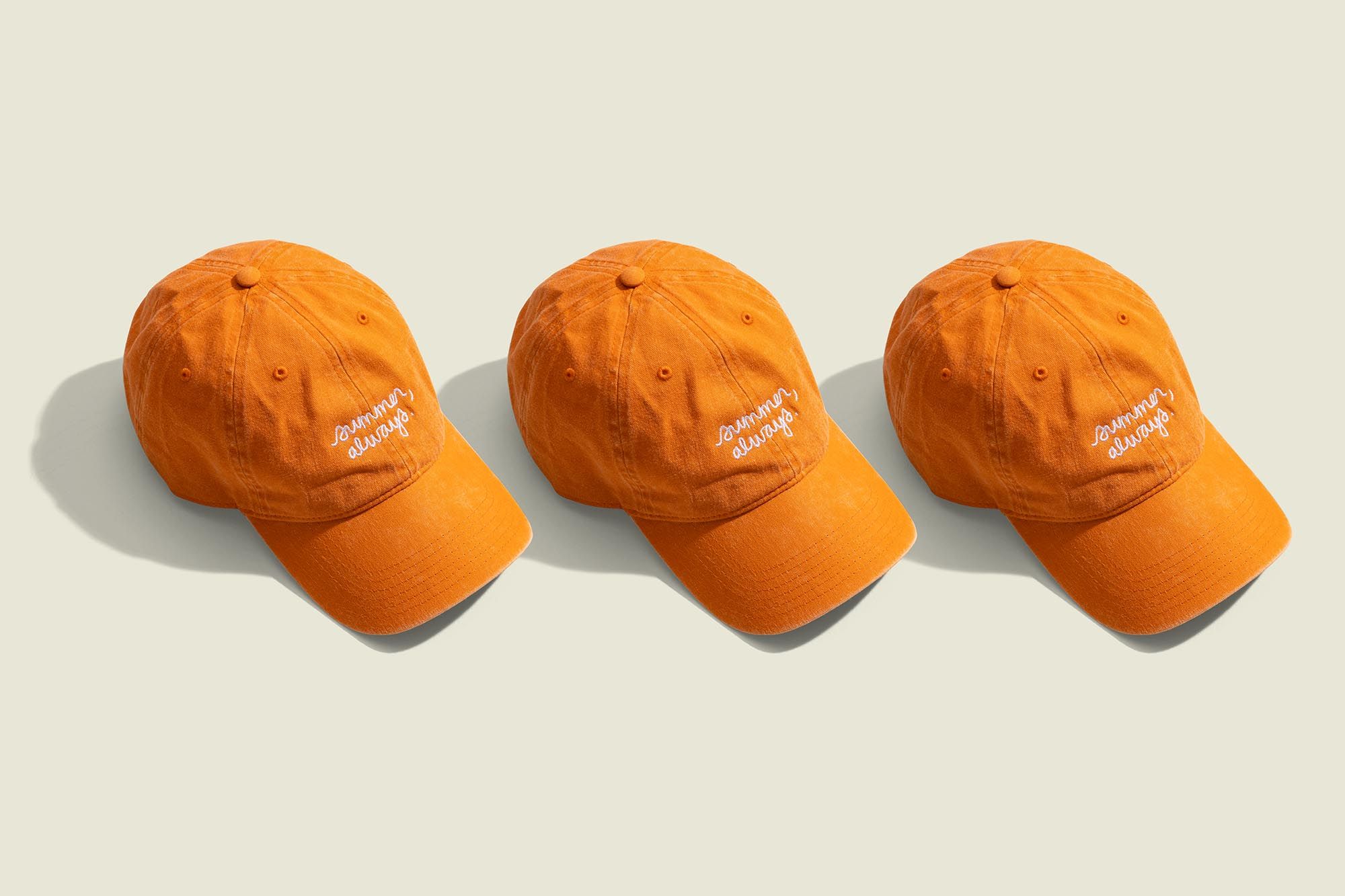 Set of orange hats 