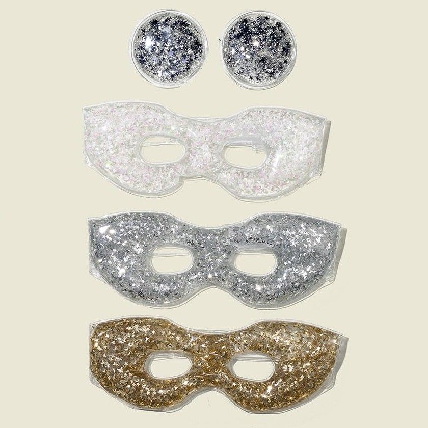 Glitter eye masks and eye pads 
