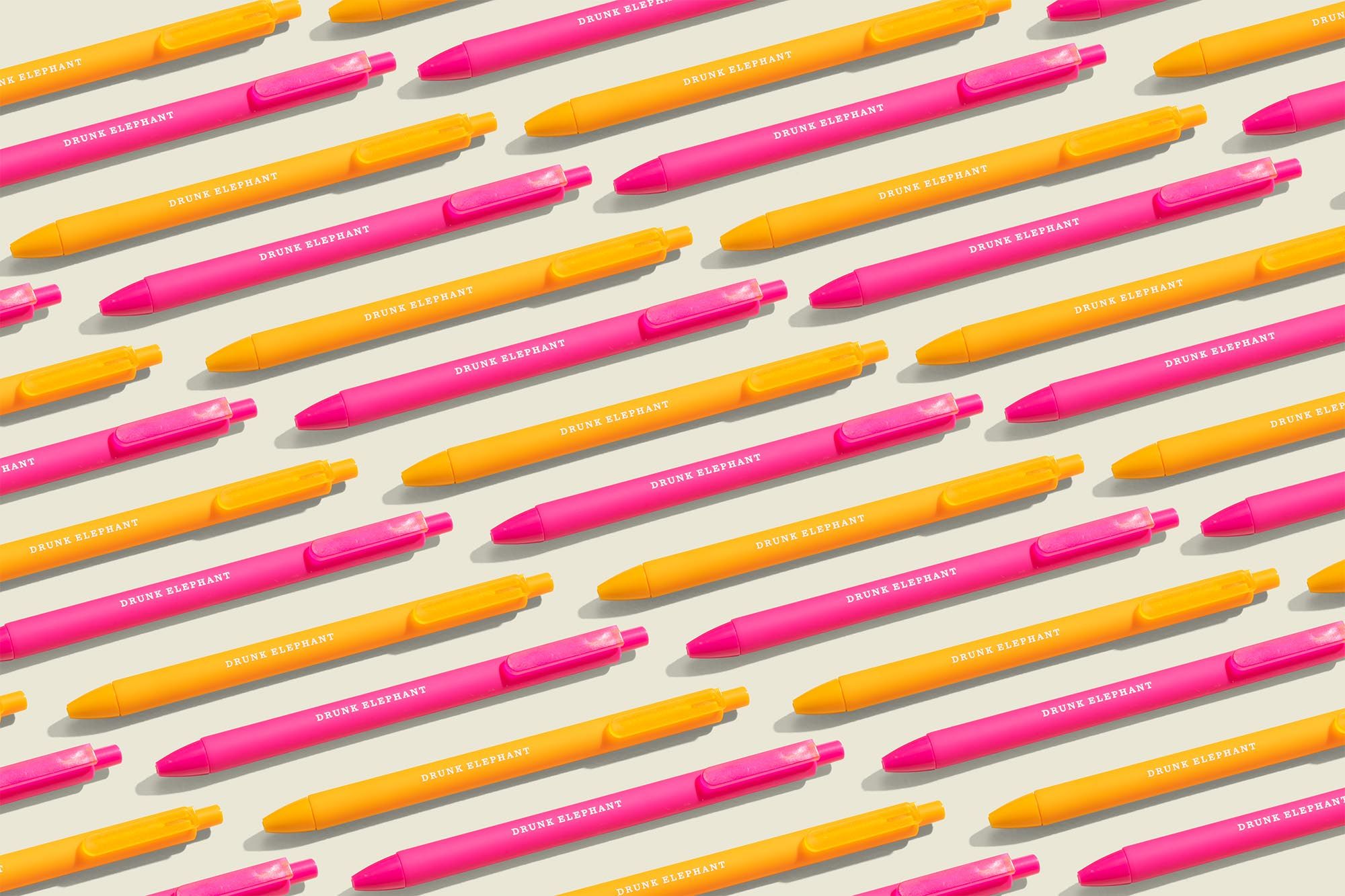 Custom pink and yellow pens 