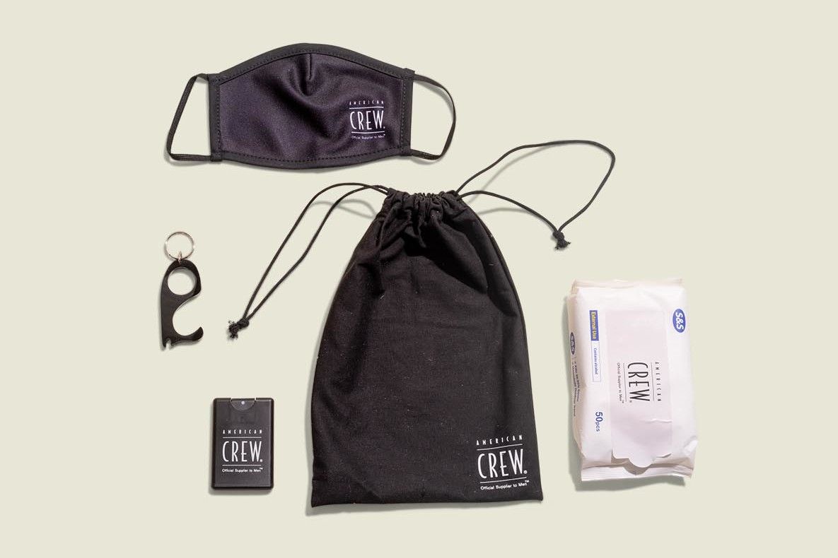 Drawstring pouch with accessories 