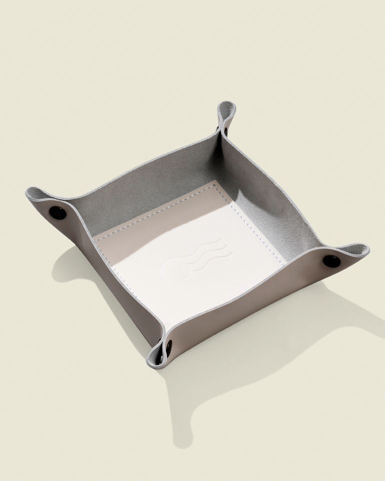 Leather catch-all tray