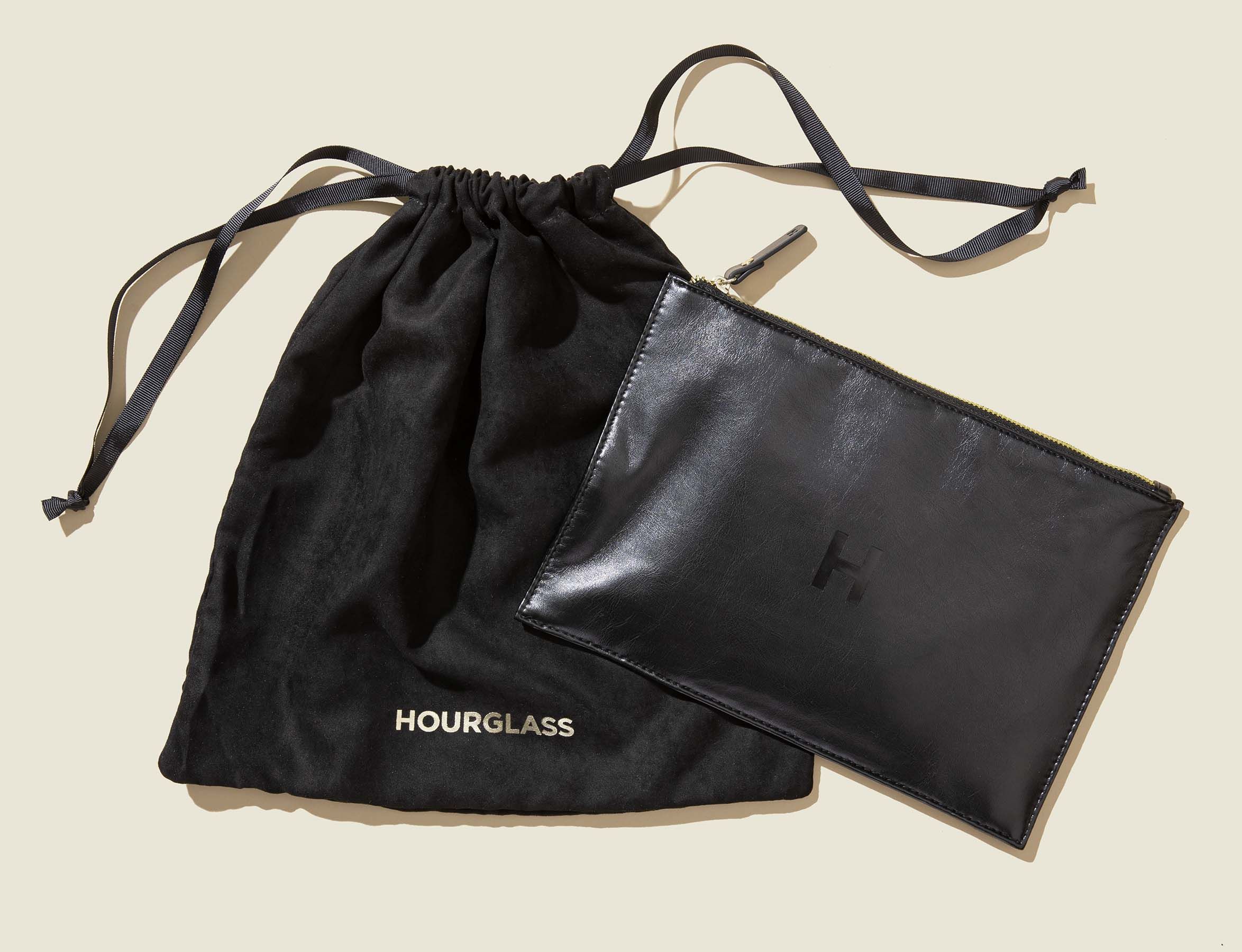 Drawstring pouch with flat zip pouch 