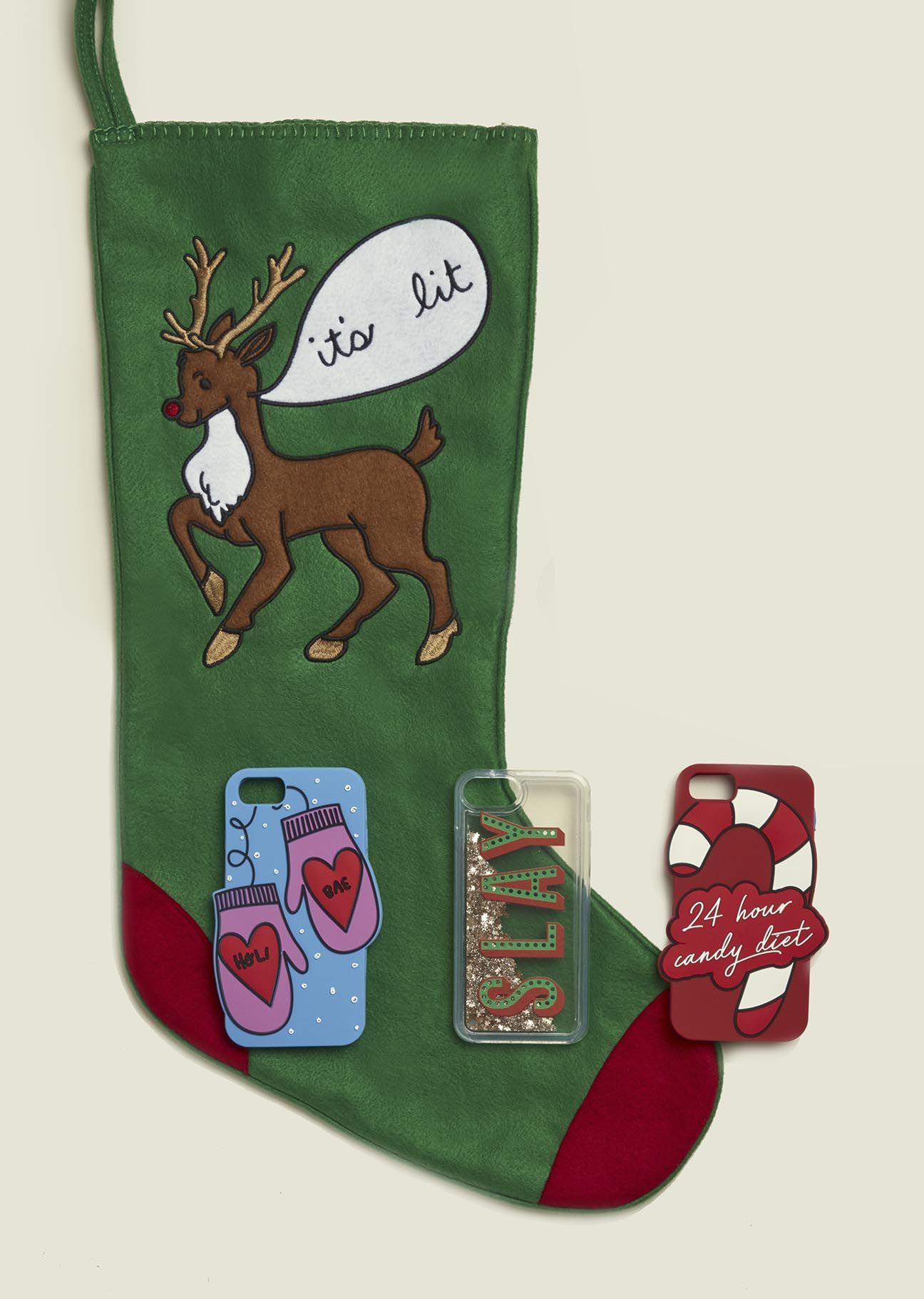 Phone cases with Christmas stocking 