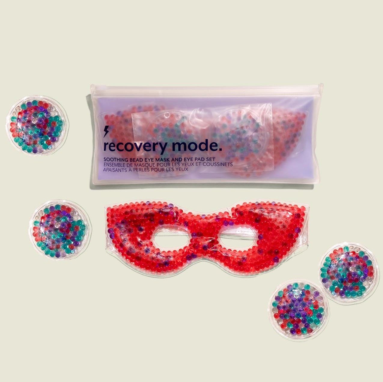 Custom packaging with bead eye mask and bead eye pads