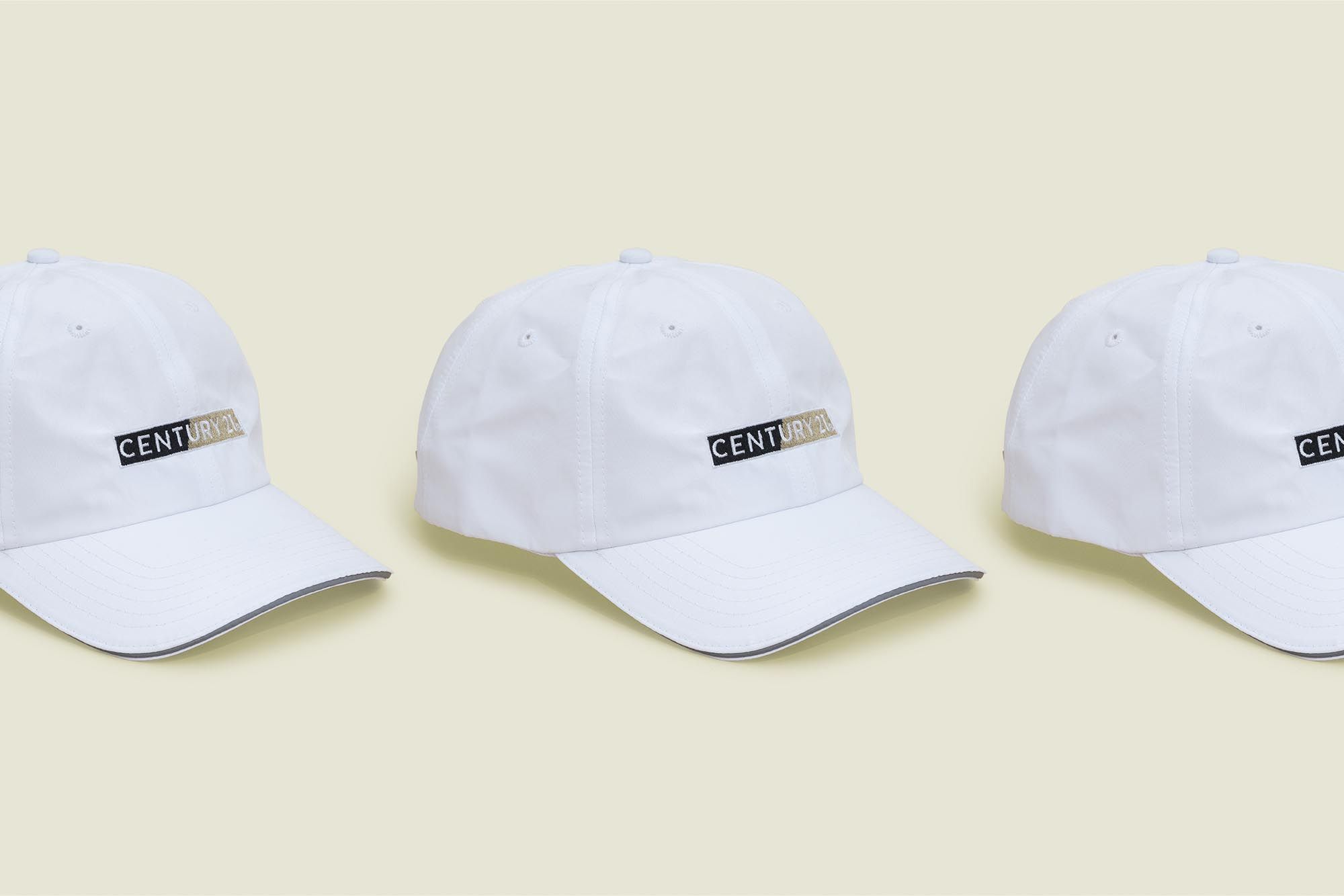 Three white hats 