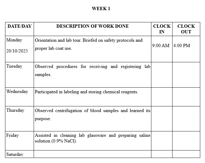 How to Fill Your SIWES Logbook as an SLT Student (With Week 1 & 2 Examples)