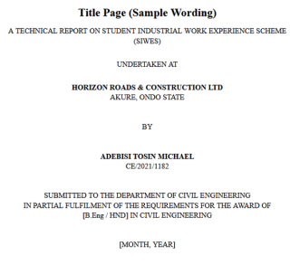 SIWES Technical Report for Civil Engineering / Construction (Free Sample + PDF/Word Download) 2026