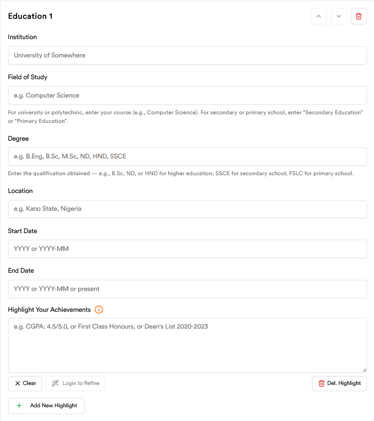 education section monoed