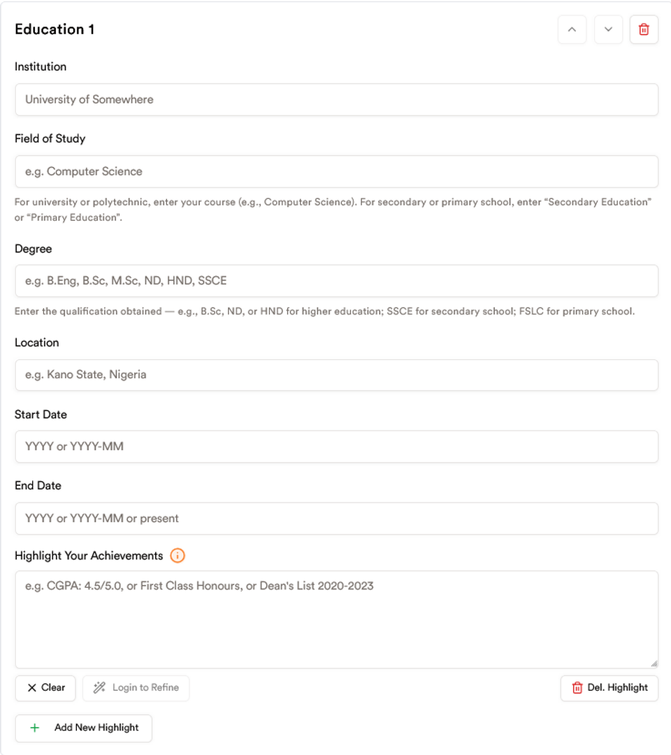 education section monoed