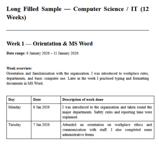 SIWES Logbook Template (Free Word + PDF Download) — Filled Sample 2026