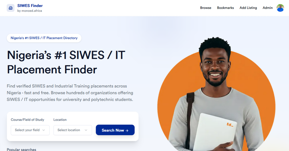 SIWES Finder Homepage