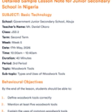How to Write Lesson Note for Secondary School in Nigeria With Detailed JSS and SSS Samples