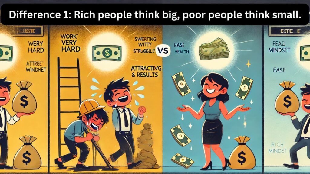 Difference 1: Rich people think big, poor people think small.