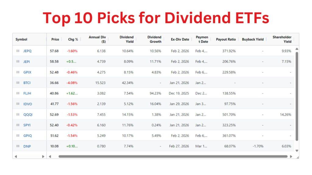 Top 10 Picks for Dividend ETFs