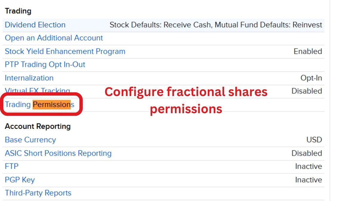Configure fractional shares permissions - Select Trading Permissions