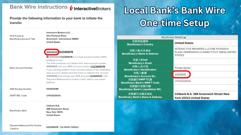 Initiate the deposit from your local bank with a first-time one-time setup 3