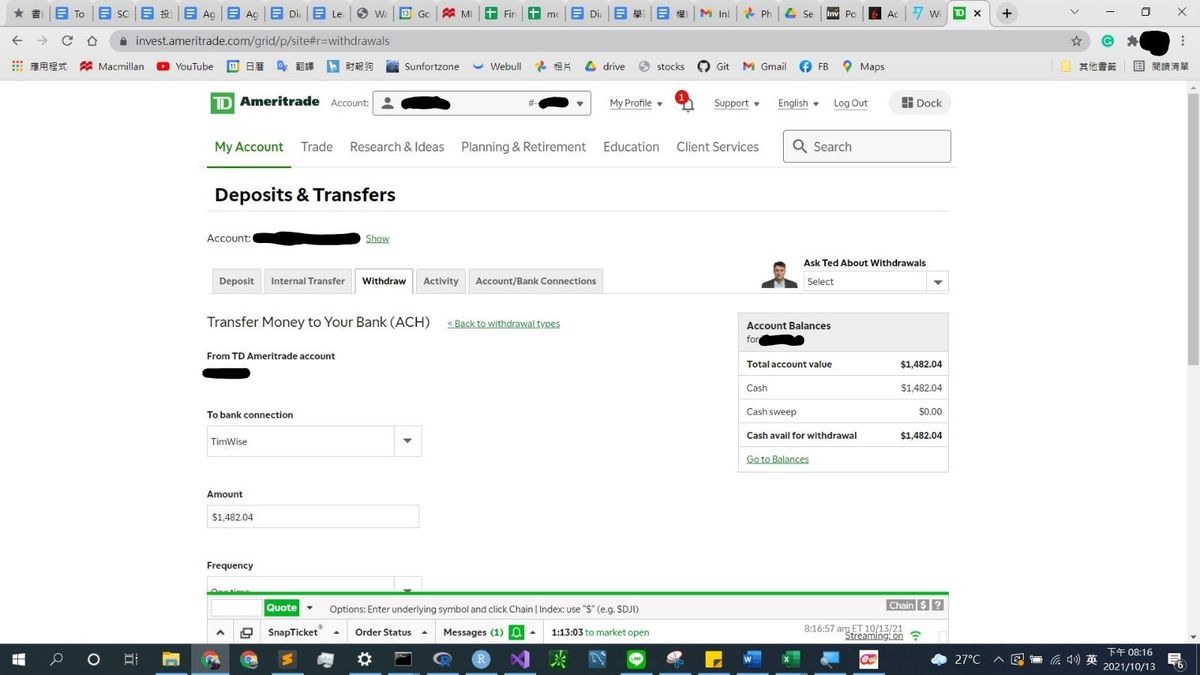 將美金從TD轉帳到Wise再轉帳到IB 3
