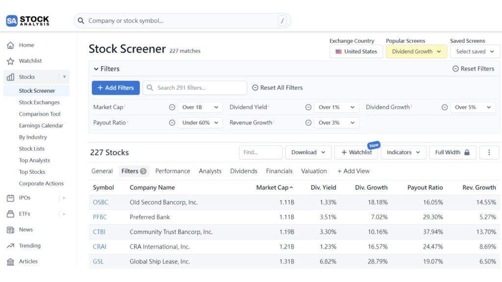 StockAnalysis Pro Screening Tool