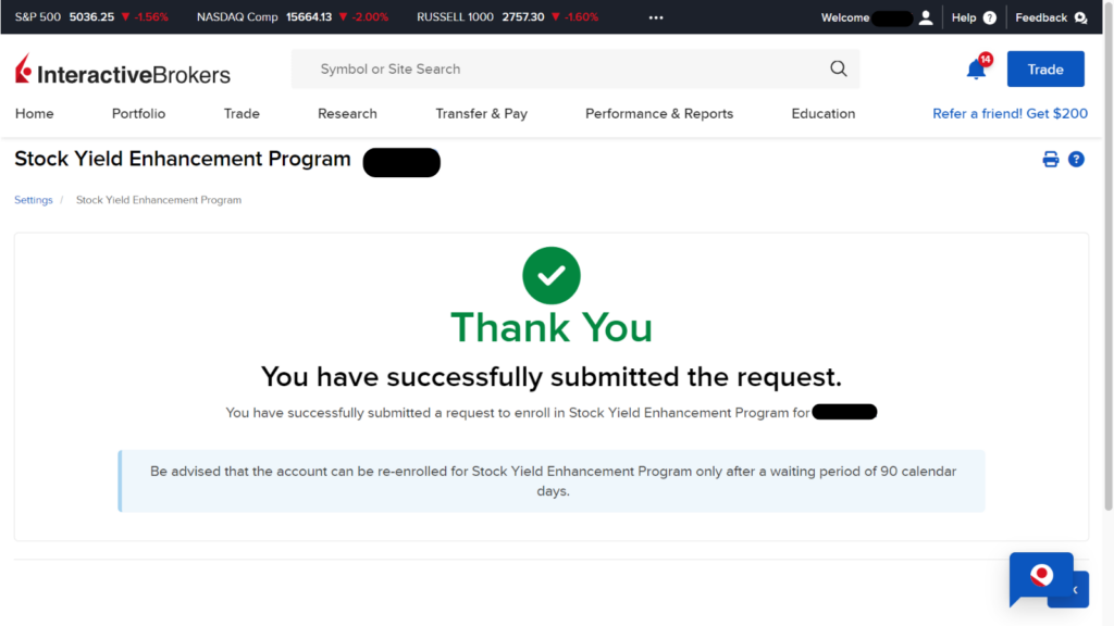 IBKR How to Turn on the Stock Yield Enhancement Program 5