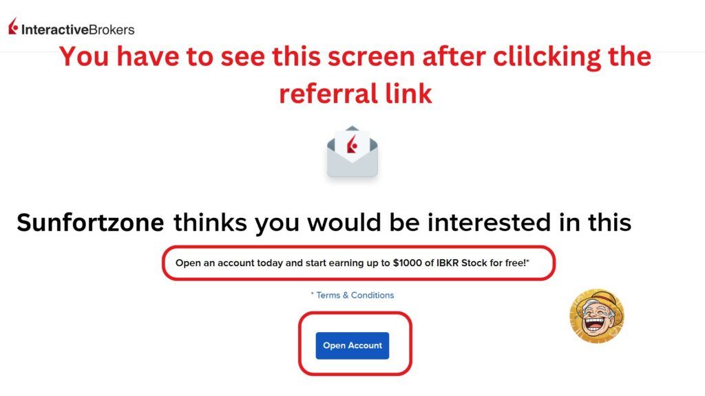 Interactive Brokers Account Opening with a referral link