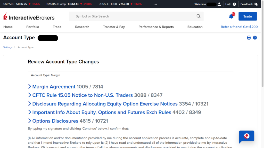 IBKR How to Switch from Cash accounts to Margin Accounts 4