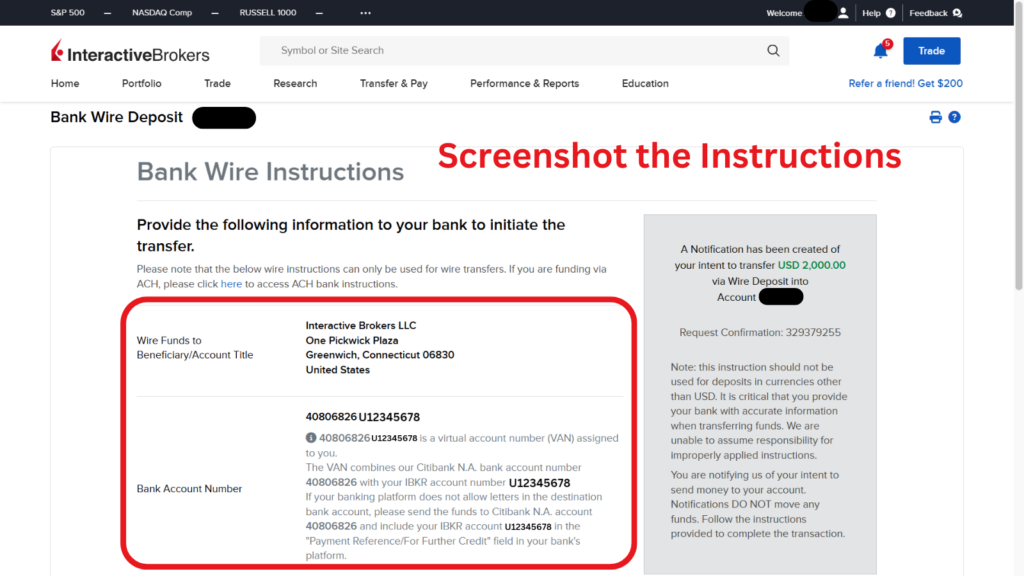 Create a deposit notification 6