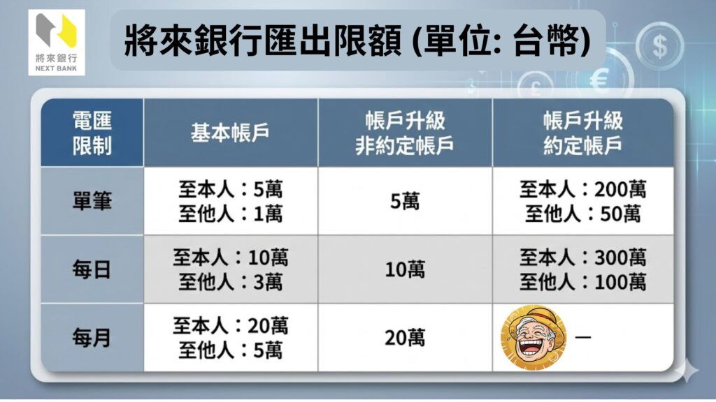 將來銀行海外匯出限額