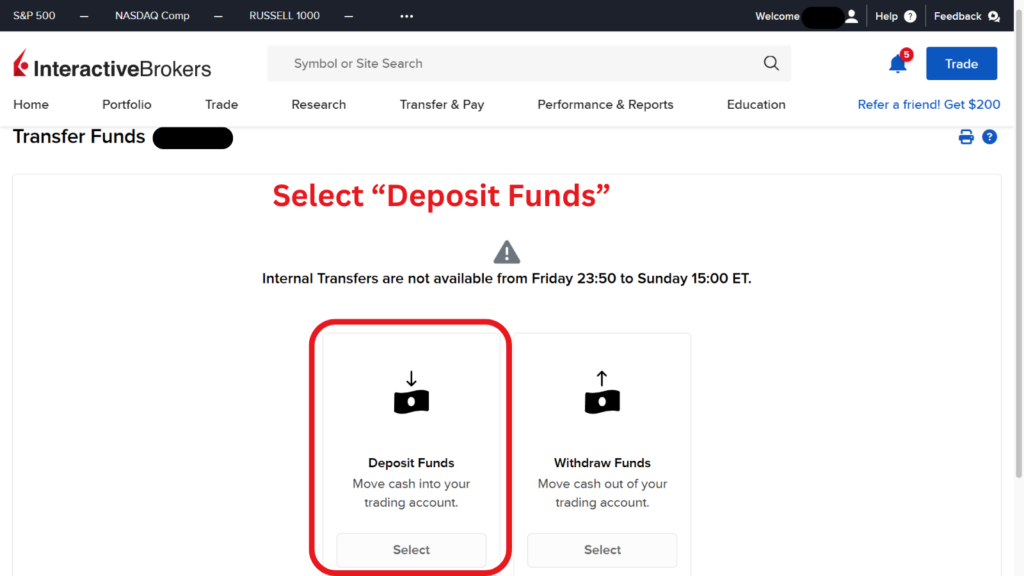 Create a deposit notification 2