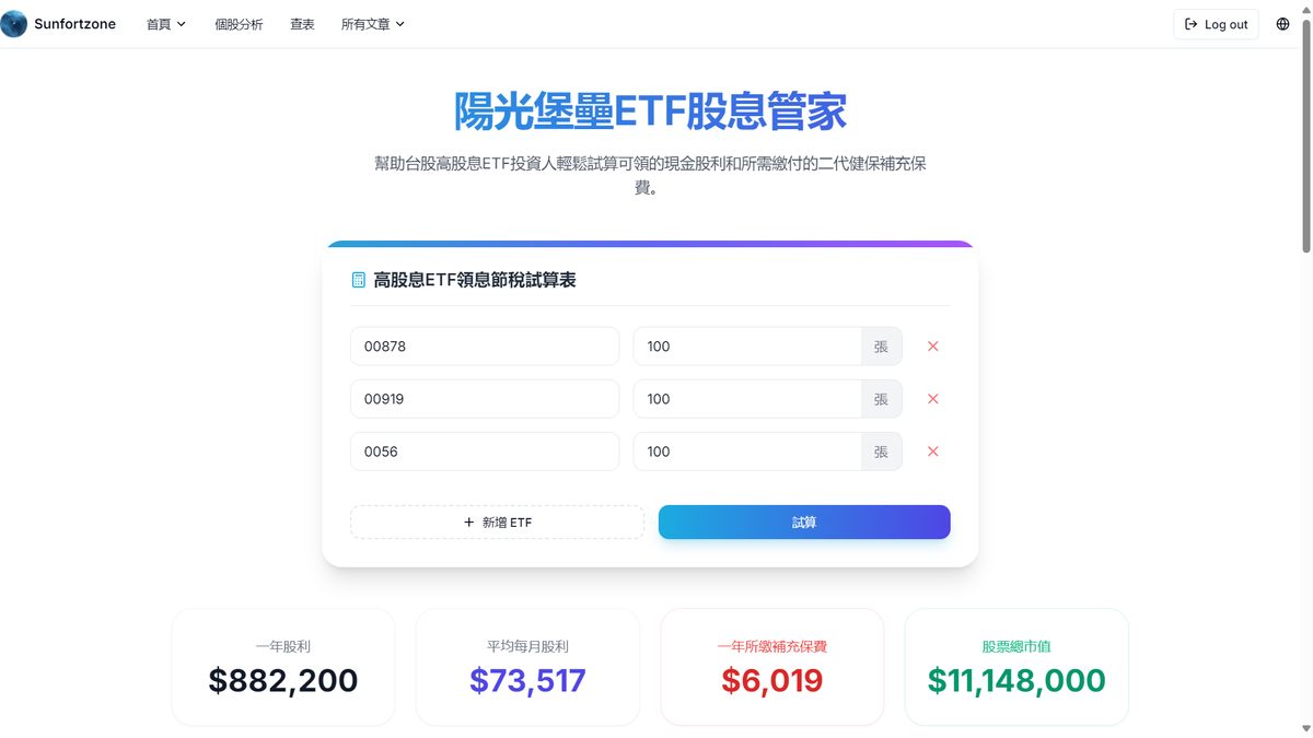 陽光堡壘ETF股息管家 1