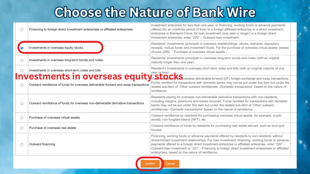 Log in to your local bank online to make the bank wire 7