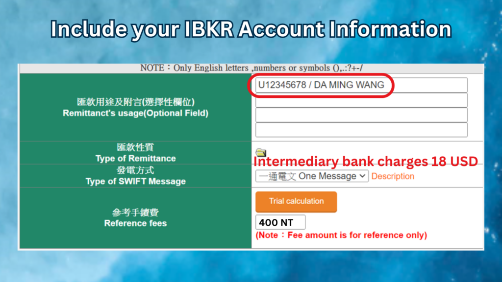 Log in to your local bank online to make the bank wire 5