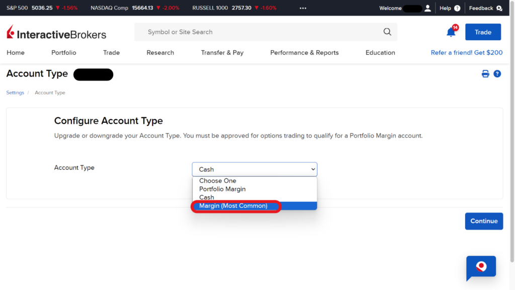 IBKR How to Switch from Cash accounts to Margin Accounts 3