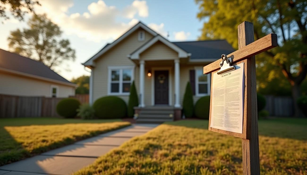 For sale sign in front of a residential home
