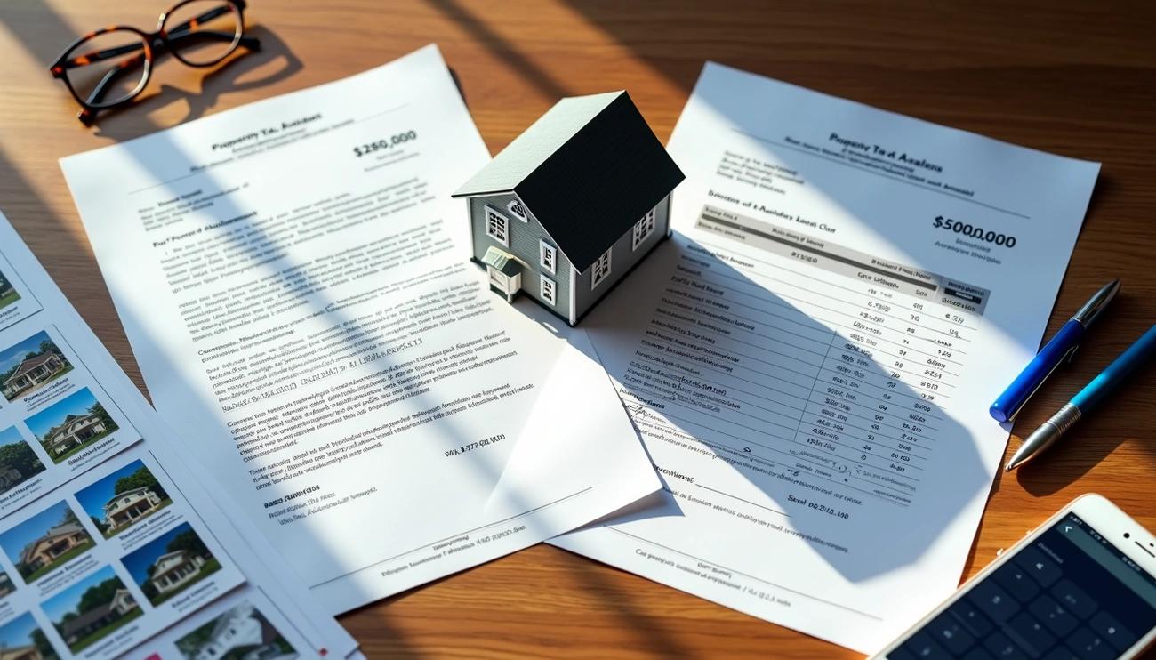 Assessed value vs market value comparison shown on property tax documents and home valuation report