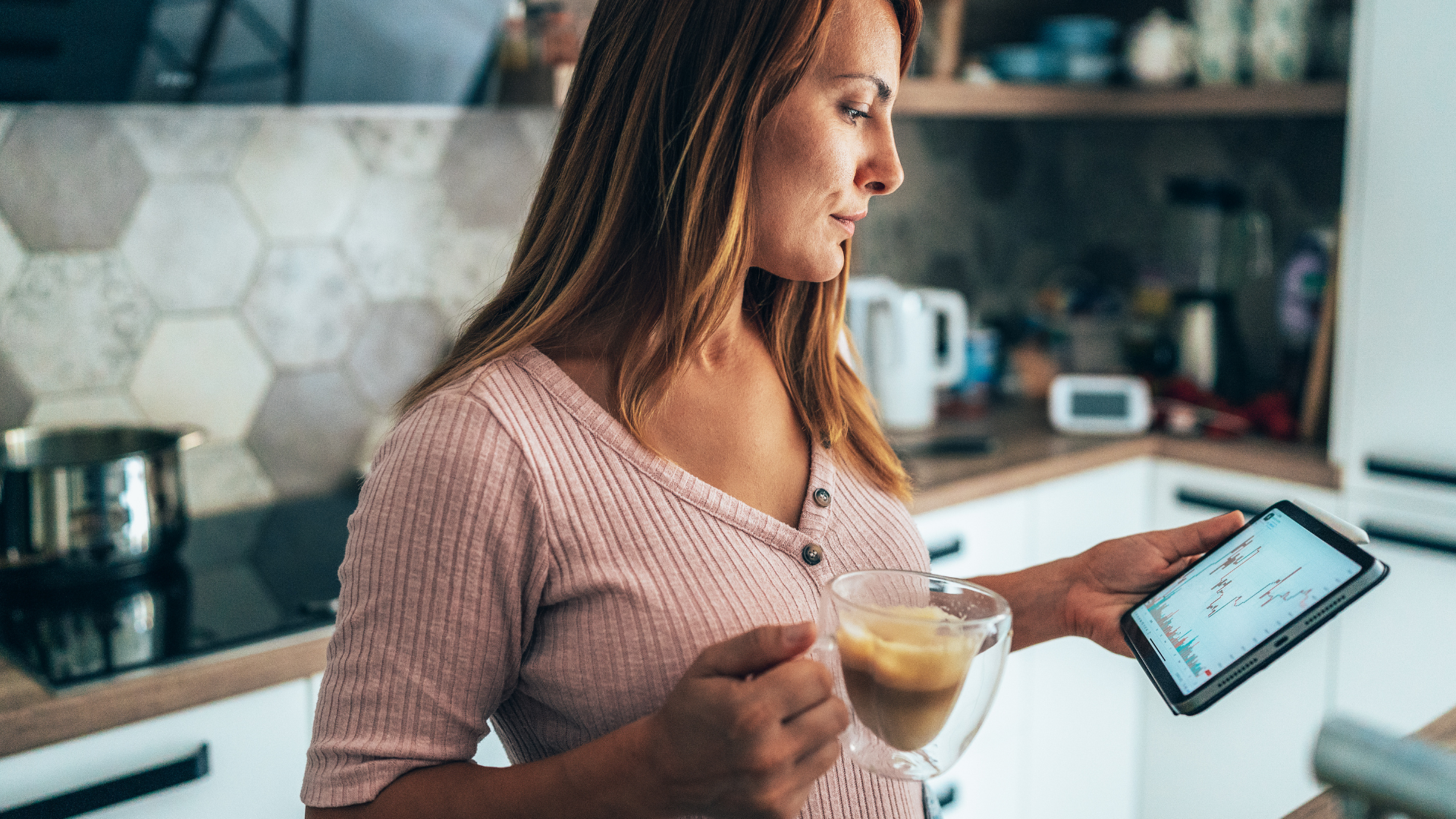 Sole Trader Cafe Business Owner Checking Financial Performance of Business